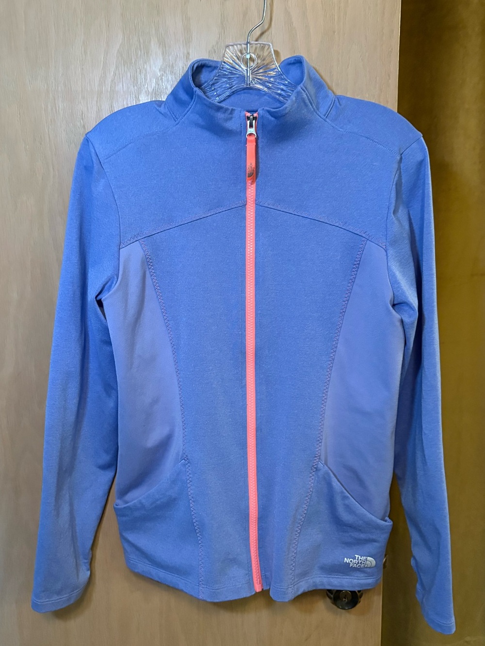 The North Face Blue Jacket with Pink Zipper